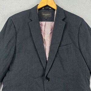 Banana Republic‎ Sport Coat Blazer Adult 44R Black Tailored Fit Elbow Patch Mens